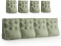 Set mit 4 modularen Lendenkissen – Grünes Leinen, gesteppt und ergonomisch.