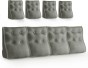 Set mit 4 modularen Lendenkissen – Graues Leinen, gesteppt und ergonomisch.