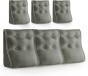 Set mit 3 modularen Lendenkissen – Graues Leinen, gesteppt und ergonomisch.