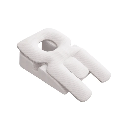 Stützendes Kissen für Seitenschläfer - Ergonomisches Kissen mit Aussparungen für Gesicht und Schultern.