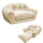 Luxuriöses beiges Hundesofa. Multifunktionales, gestepptes 2-in-1-Bett mit Liegefunktion.