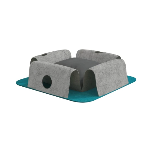 Multifunktionales Katzenhaus mit Tunnel, 2 in 1