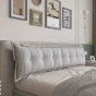 Rechteckiges Rückenstützkissen – Beige Baumwolle. Zur Platzierung auf einem Bett im Schlafzimmer..