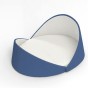 Luxuriöses Muschel-Katzenbett – Blau.