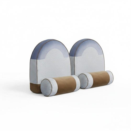 Professionelles Set orthopädischer Kissen, blau.