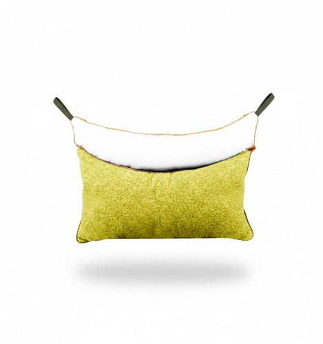 Ergonomisches grünes Schlafkissen.