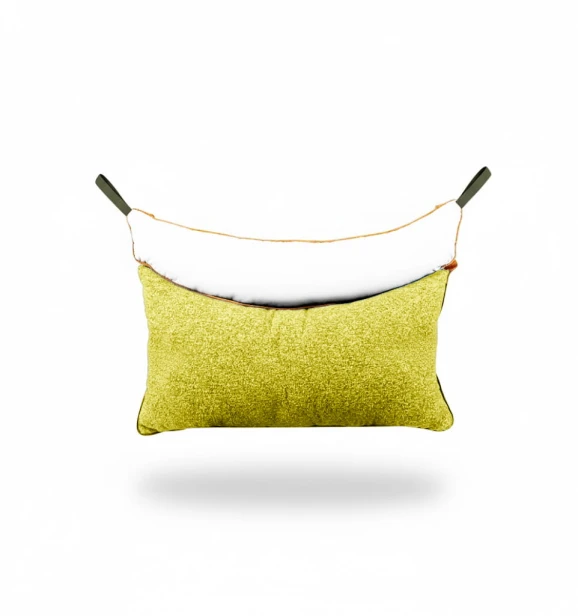 Ergonomisches grünes Schlafkissen.