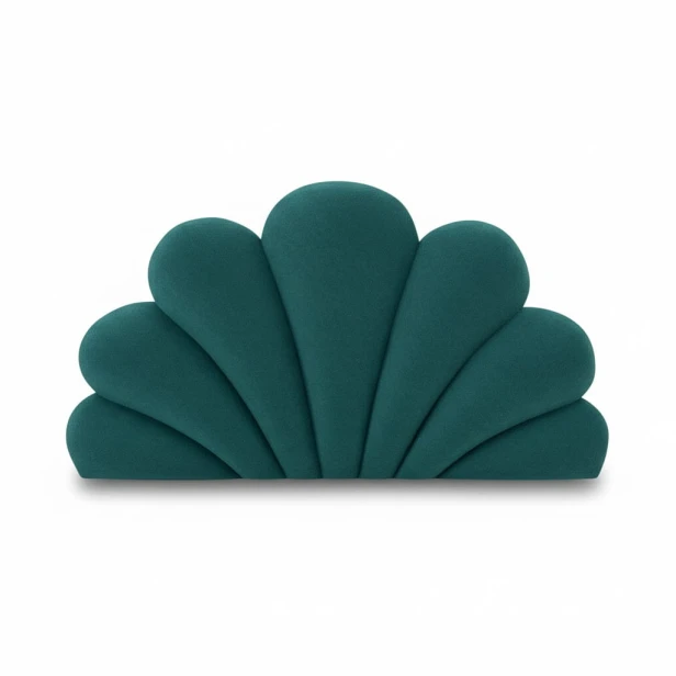 Muschelförmiges Wandkissen fürs Schlafzimmer.