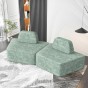 Doppeltes Set aus modularem, halbrundem Ecksofa, angeordnet im Wohnzimmer.