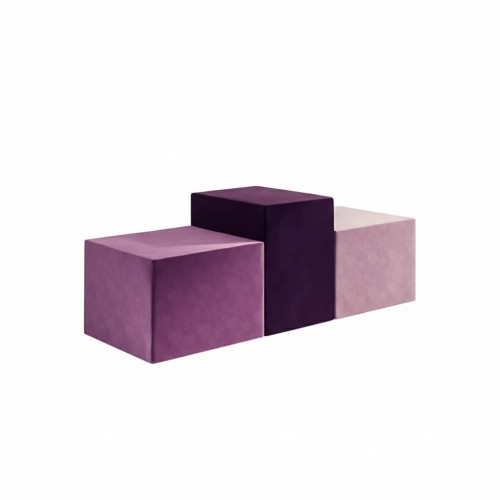 Modulare Fußhocker in Lavendel.