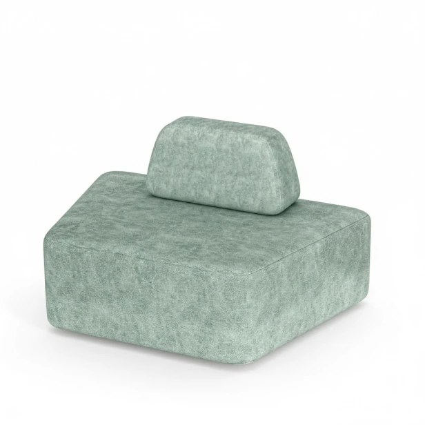 Halbkreisförmiges modulares Ecksofa, Sessel.
