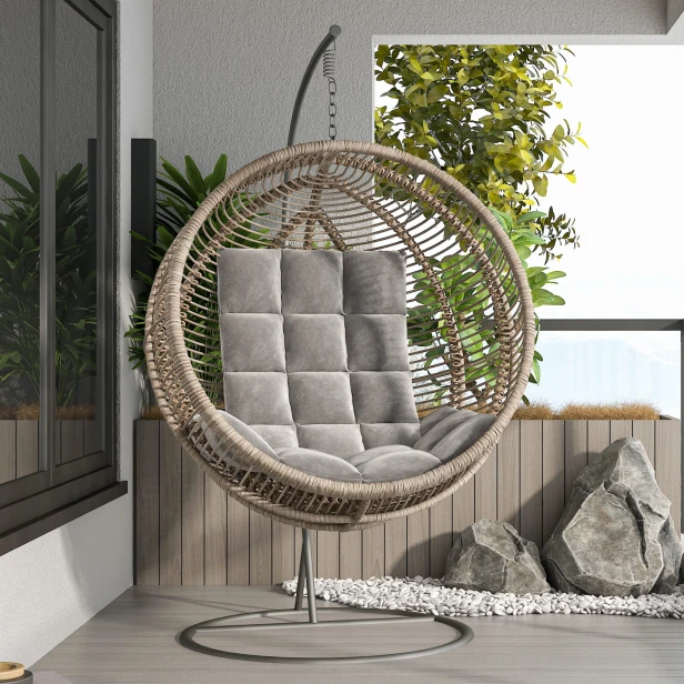Multifunktionales modulares Sitzkissen, Grau, für die Terrassengestaltung.