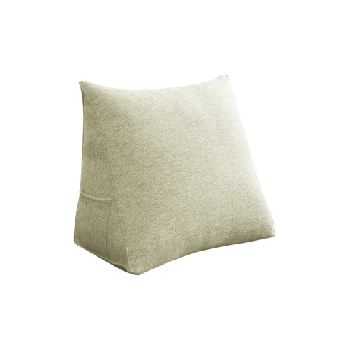 Dreieckiges Lesekissen – Weißes Leinen 45cm