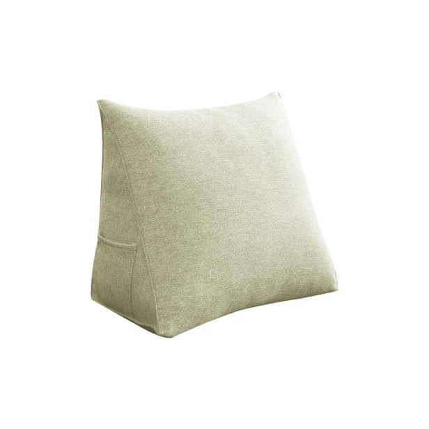 Dreieckiges Lesekissen – Weißes Leinen 45cm
