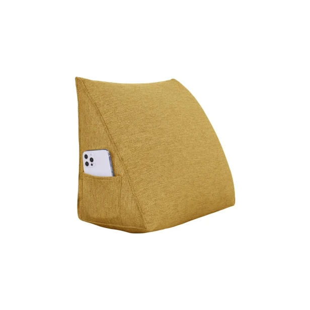 Dreieckiges Lesekissen – Leinengelb 45cm