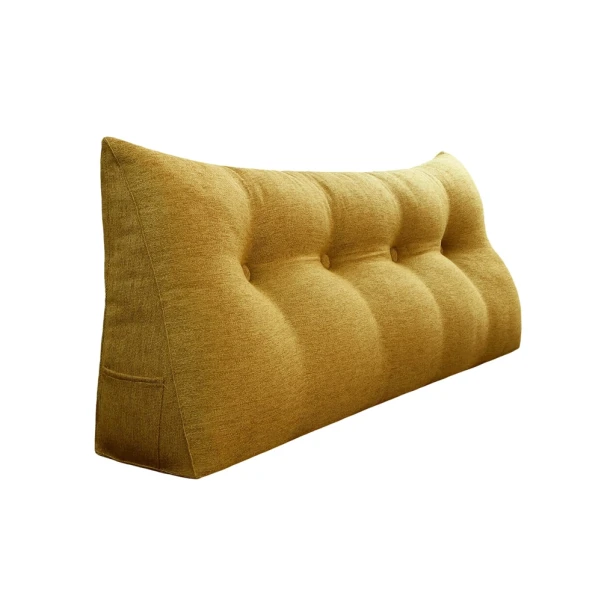 Dreieckiges Lesekissen – Leinengelb 140cm