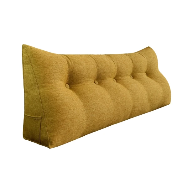 Dreieckiges Lesekissen – Leinengelb 160cm