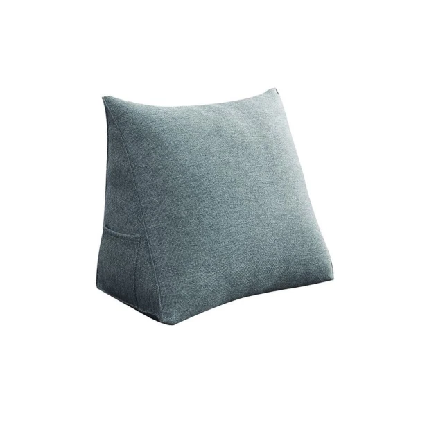 Dreieckiges Lesekissen – Graues Leinen 45cm