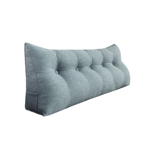 Dreieckiges Lesekissen – Graues Leinen 160cm
