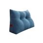 Dreieckiges Lesekissen – Blaues Leinen 80cm