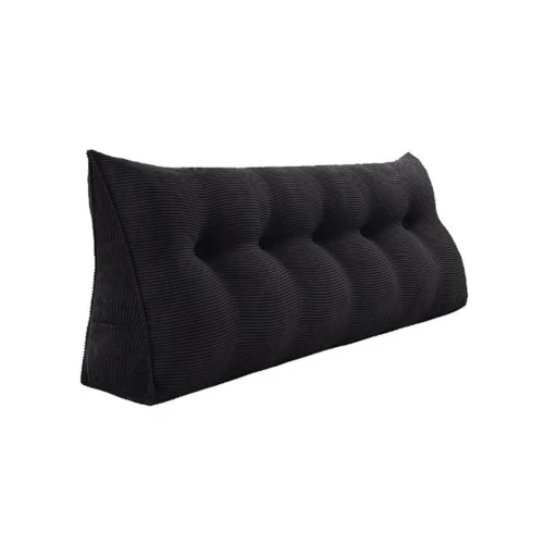 Großes Lesekissen aus Cord – Schwarz.