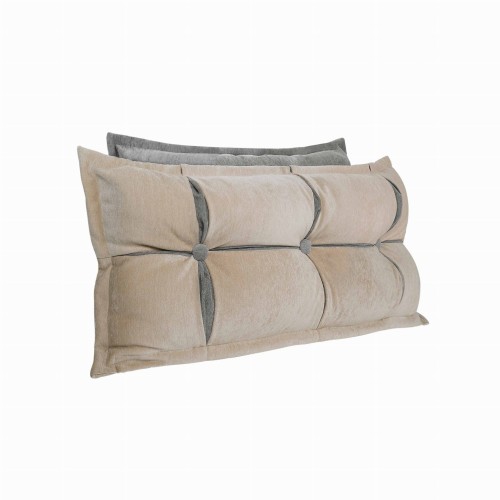 Beige-graues Kopfstützkissen mit Stauraum
