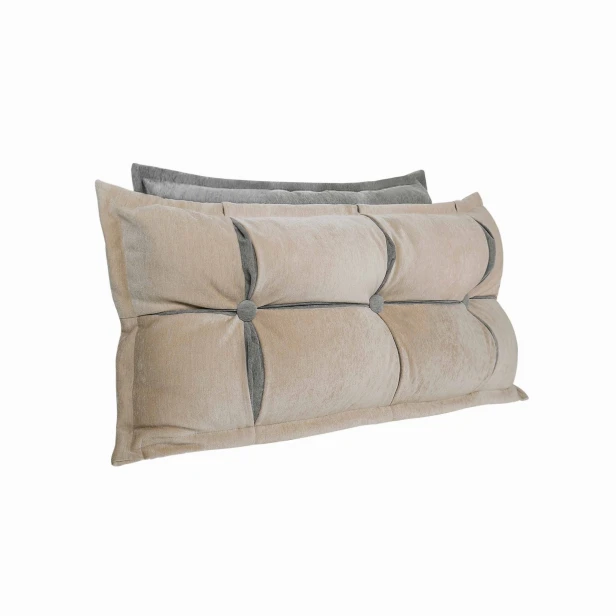 Beige-graues Kopfstützkissen mit Stauraum