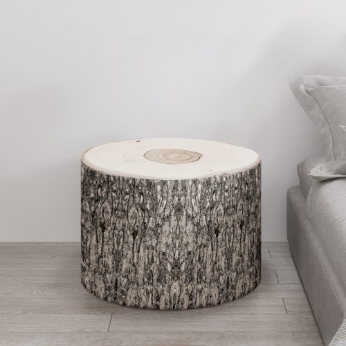 Cooler geometrischer ovaler Hocker mit Baummotiv, Wohndekoration