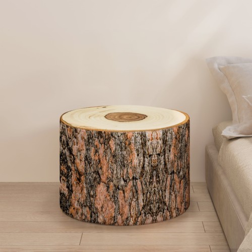 Ovaler geometrischer Hocker „Warm Tree“, Wohndekoration.