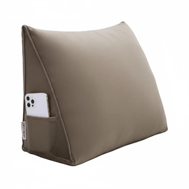 Beiges dreieckiges Lesekissen  45cm