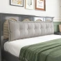 Rechteckiges Rückenstützkissen – Beige Baumwolle. Zur Platzierung auf einem Bett im Schlafzimmer.