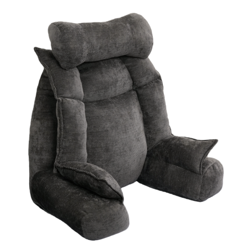 Stützkissen für Bett mit Armlehnen, Grau