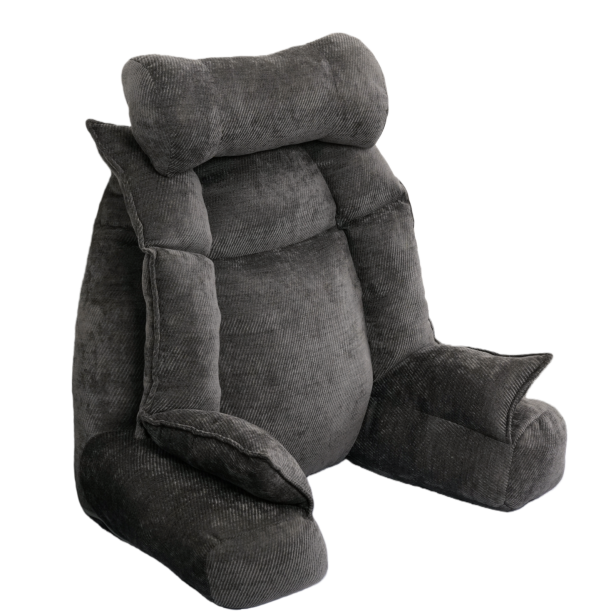 Stützkissen für Bett mit Armlehnen, Grau
