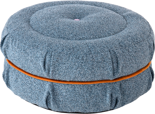 Blauer Macaron-Pouf