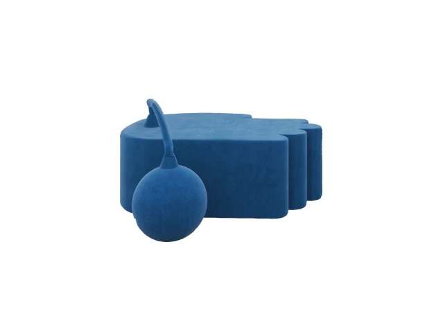 Moderner blauer Pouf