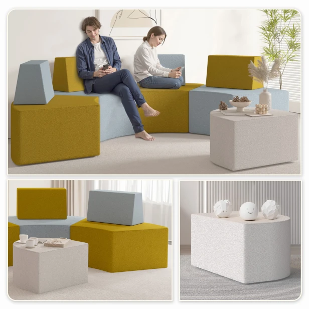 Modulare Designer-Poufs, Arrangements