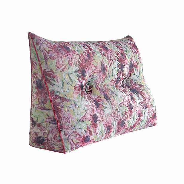 Rosa Jacquard-Kissen mit Knöpfen