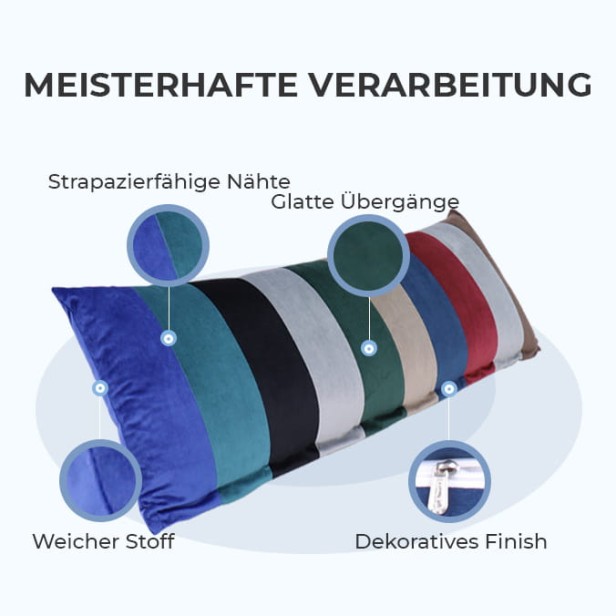 Mehrfarbiges Samtkissen, Produktdetails.