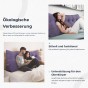Dreieckiges Kissen aus lila Leinen – eine umweltfreundliche Alternative.