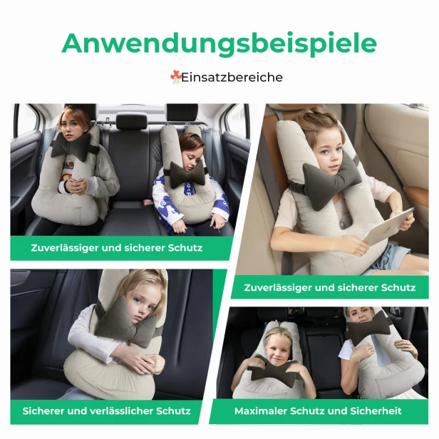 Komfortables Reisekissen, Anwendungsbeispiele.