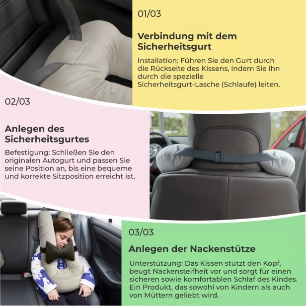 Komfortables Reisekissen, Montageanleitung.