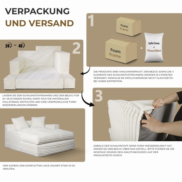 Weiches Heimsofa, Verpackung und Versand