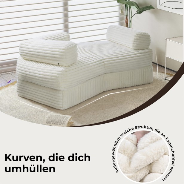 Ein Sofa mit einer weichen Entspannungszone, Kurven, die umarmen.