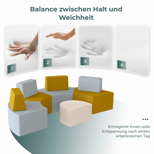 Modulare Designer-Poufs, Balance.