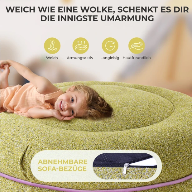 Macaron Pouf Blau, Produktdetails.
