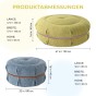 Blauer Macaron-Pouf, Produktabmessungen.
