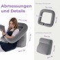 Funktionskissen mit Stützfunktion, Grau, Produktabmessungen.