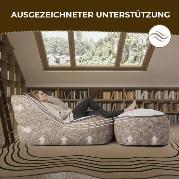 Lounge-Sessel mit Fußstütze, perfekte Unterstützung.