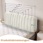 Beige gepolsterte Kopfstütze, Produktabmessungen.