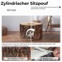 Ovaler geometrischer Hocker „Warm Tree“, Produktdetails.